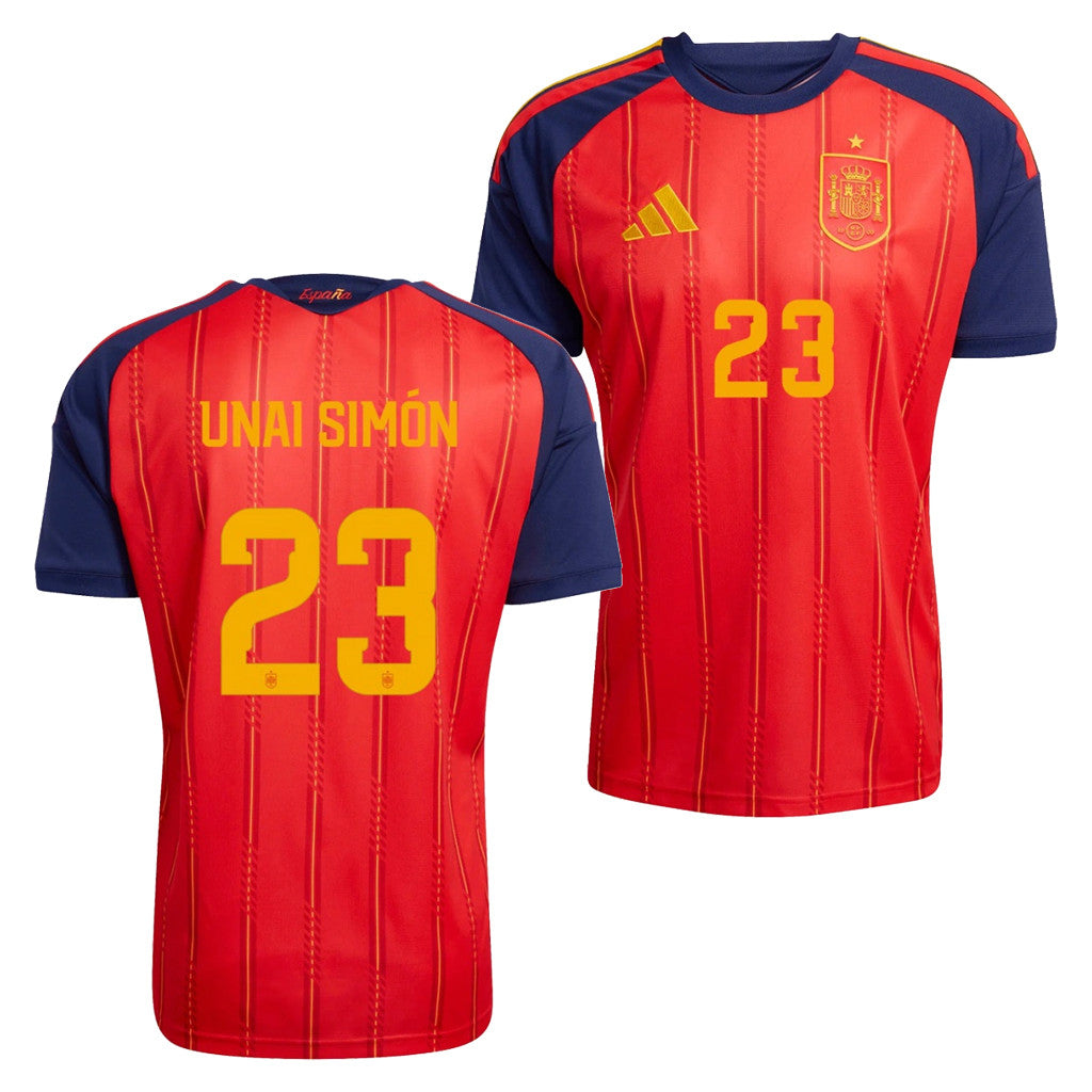 Unai Simon Jersey Shirt #23 Spain World Cup Home Jersey 2026 FIFA Merch Gift For Spain Team Fan - Merchluma