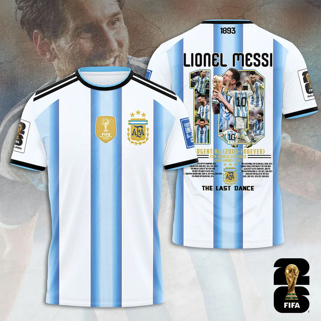 Argentina National Football Team X Lionel Messi Merch The Last Dance T-Shirt Gift For Fans - Merchluma