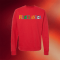 Alvaro Diaz Merch Felicilandia 3 Year Anniversary Red Crewneck Sweatshirt Gifts For Rapper Fan - Merchluma