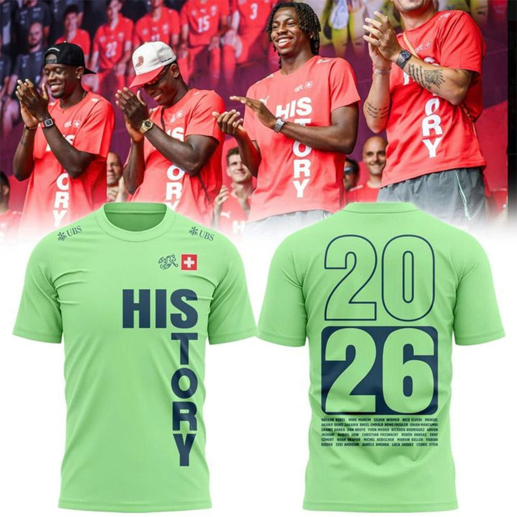 Switzerland National Team HISTORY 2026 T-Shirt Switzerland World Cup Merch Football Fan Gifts - Merchluma