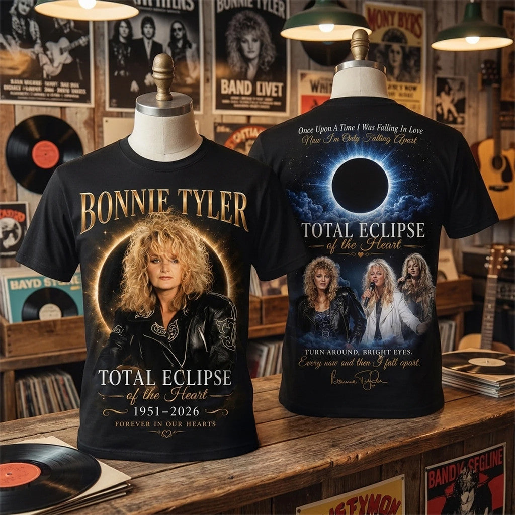 Bonnie Tyler Total Eclipse Of The Heart Memorial T-Shirt Bonnie Tyler Commemorative Merch - Merchluma