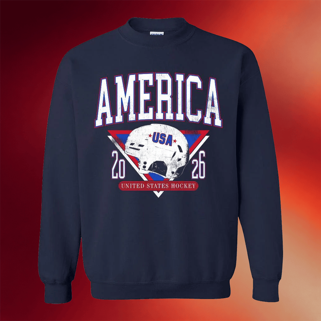 Barstool Sports Merch America Hockey Helmet Sweatshirt 2026 Gifts For Sports Lovers - Merchluma