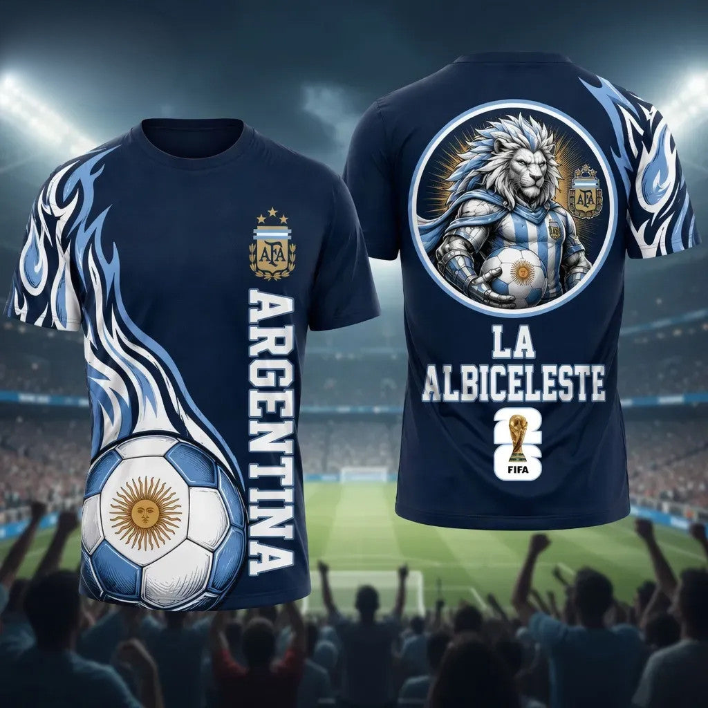 Argentina World Cup 2026 La Albiceleste T-Shirt Argentina National Team FIFA Merch Fan Gifts - Merchluma