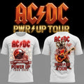 ACDC X Wisconsin Badgers Merch 2026 ACDC Power Up Tour T-Shirt White Gifts For Rock Fans - Merchluma