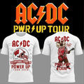 ACDC X Wisconsin Badgers Merch AC DC Power Up Tour 2026 Camp Randall T-Shirt White Best Gifts - Merchluma