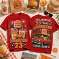 Burger King 73 Years Celebration T-Shirt 2026 Burger King Merch Fast Food Lover Gift For Dad - Merchluma