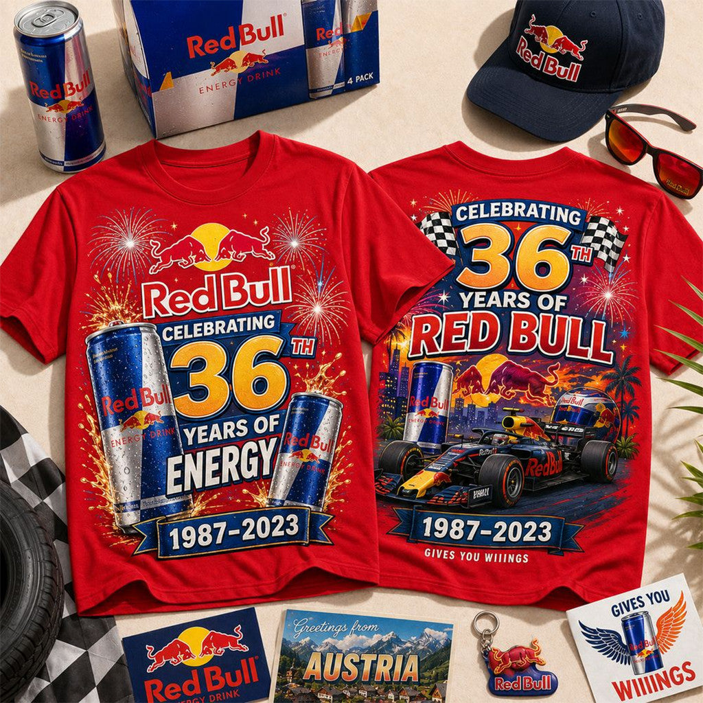 Red Bull 36 Years Celebration Shirt Gives You Wiiings T-Shirt Red Bull Merch Gift For Friends - Merchluma