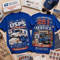 USPS 251 Years Of Service Patriotic Fireworks Shirt USPS Merch Present For Brothers - Merchluma
