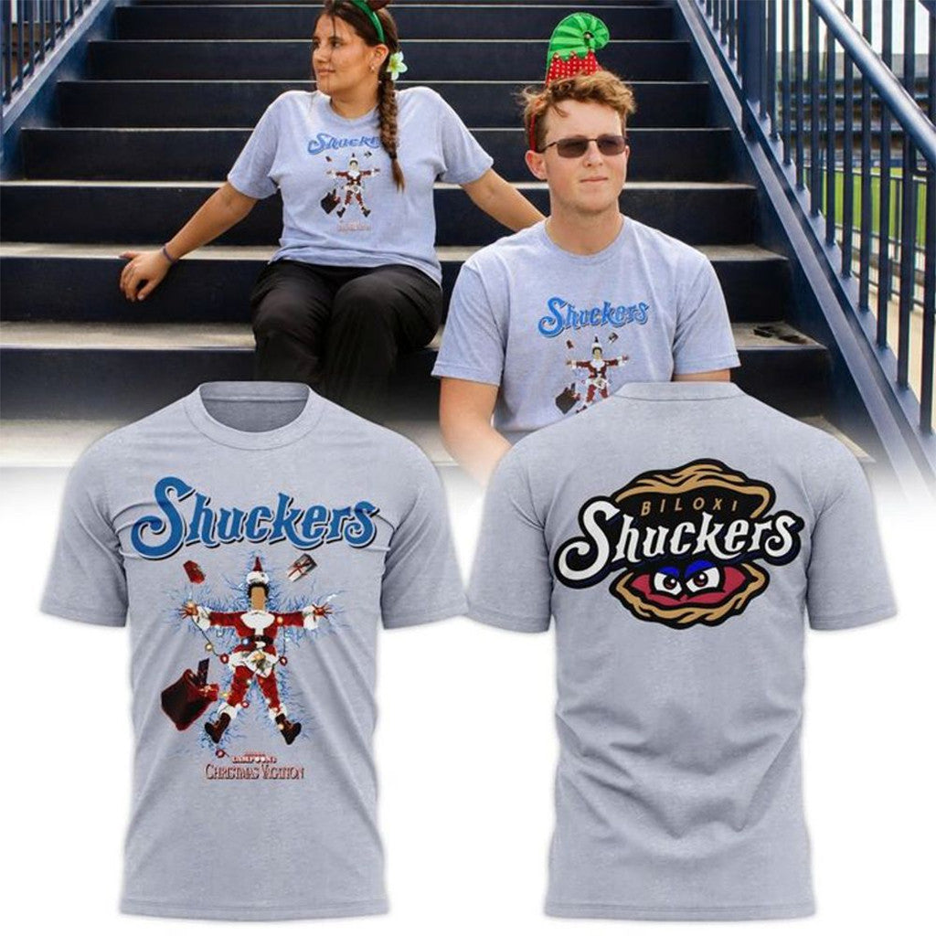 Biloxi Shuckers 2026 Christmas Vacation T-Shirt Biloxi Shuckers Merch Gift For Baseball Fans - Merchluma