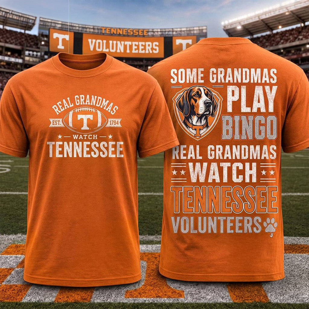 Tennessee Volunteers Merch 2026 Real Grandma Watch Tennessee T-Shirt Gifts For Football Fan - Merchluma