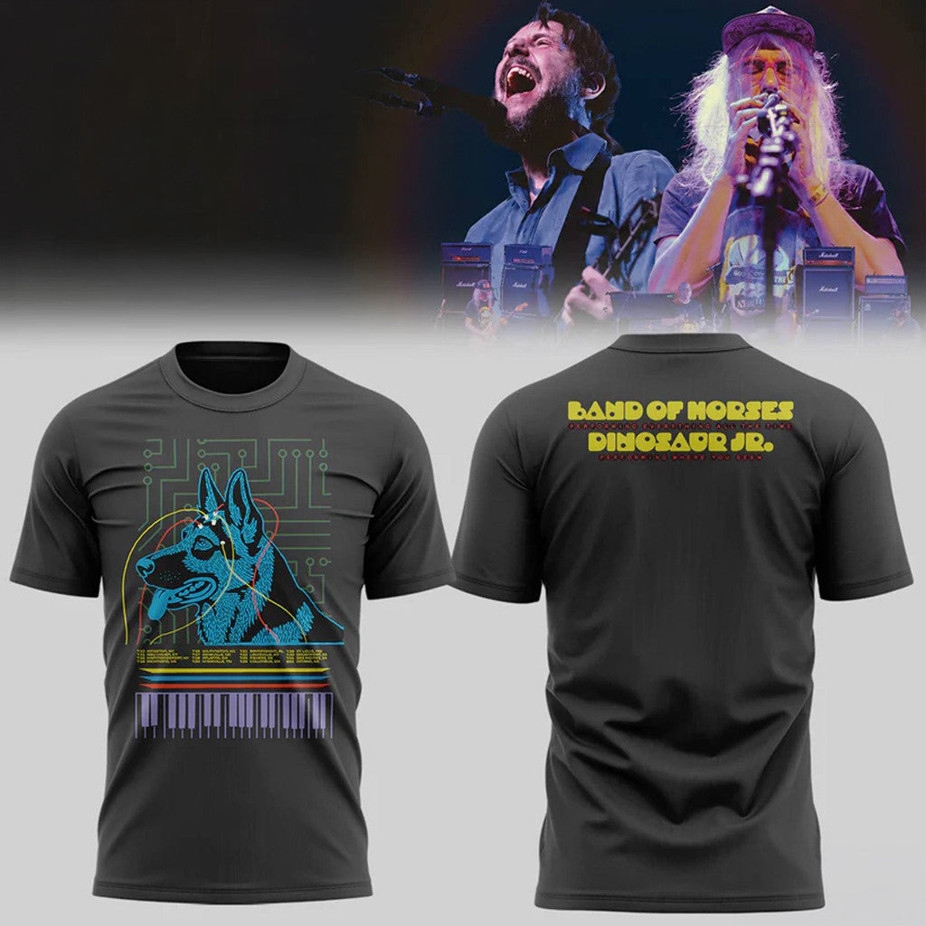 Band Of Horses X Dinosaur Jr T-Shirt Band Of Horses Tour Merch Gift For Music Lovers - Merchluma