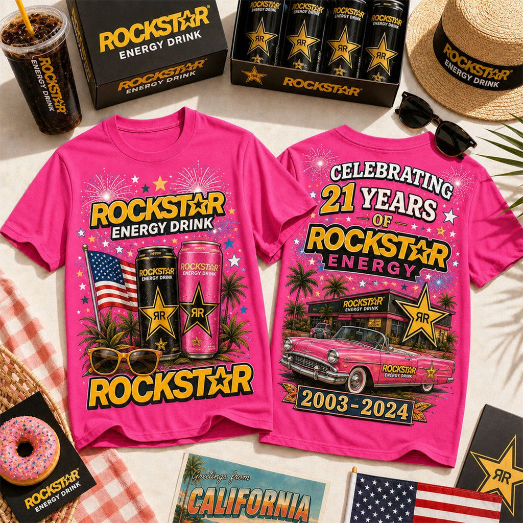 Rockstar Energy 21 Years Celebration T-Shirt Unique Birthday Gift For Friends - Merchluma