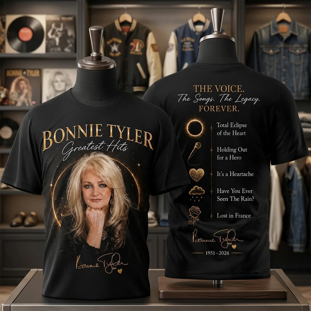 Bonnie Tyler Greatest Hits Legend Commemorative T-Shirt RIP Bonnie Tyler Merch Memorial Gifts - Merchluma