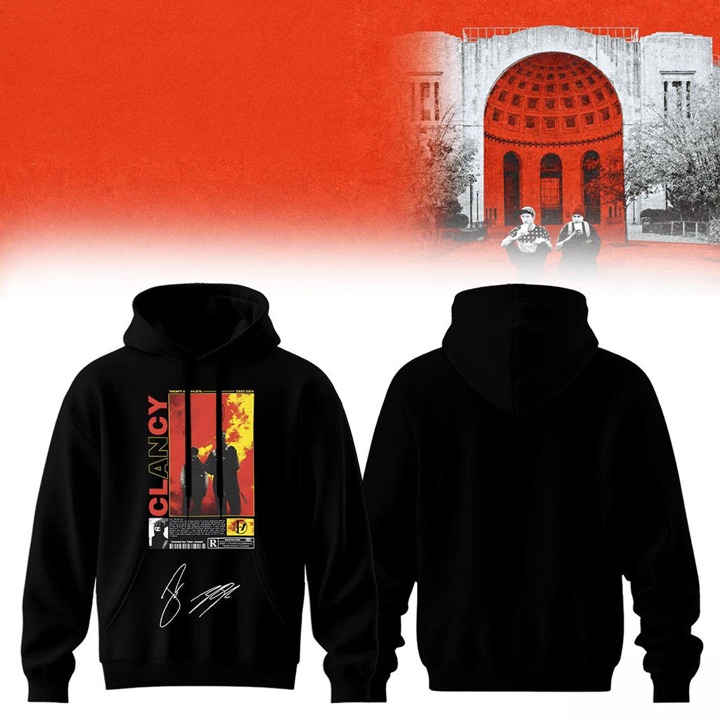 Twenty One Pilots 2026 Merch Clancy Signature Hoodie Black Presents For Music Lovers - Merchluma