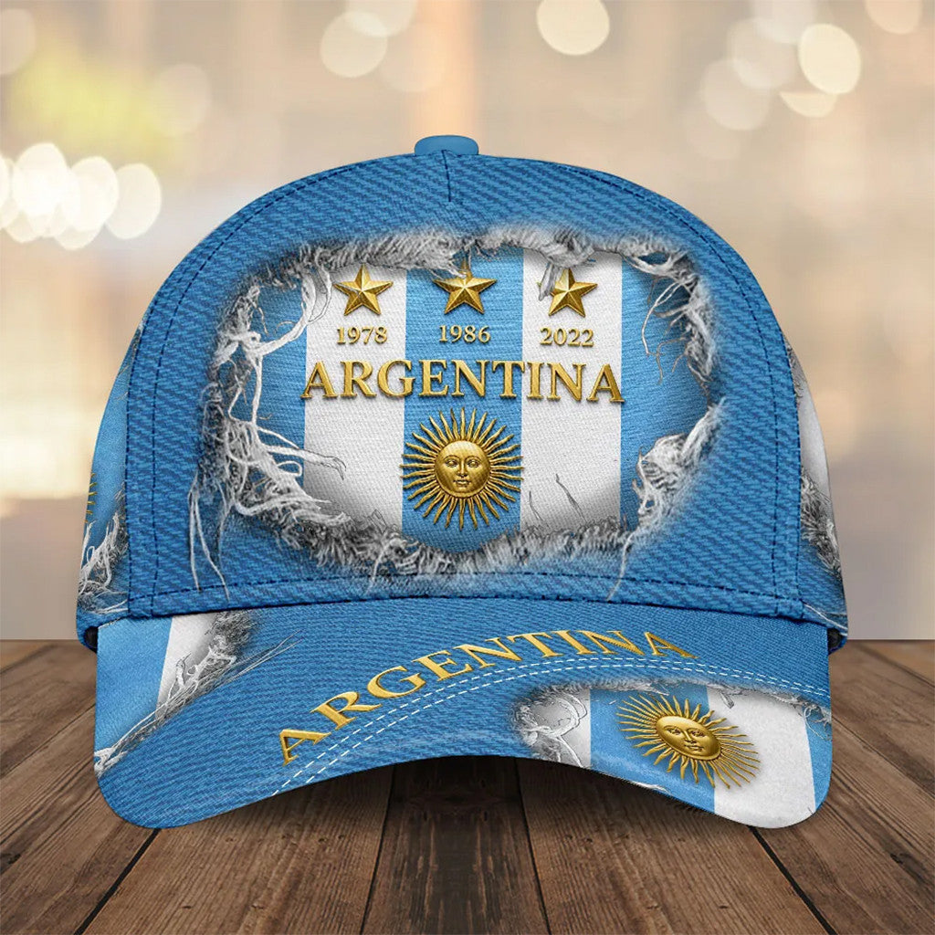 Argentina National Football Team Hat Three Stars Hat Messi World Cup 2026 Merch Gift For Fans - Merchluma