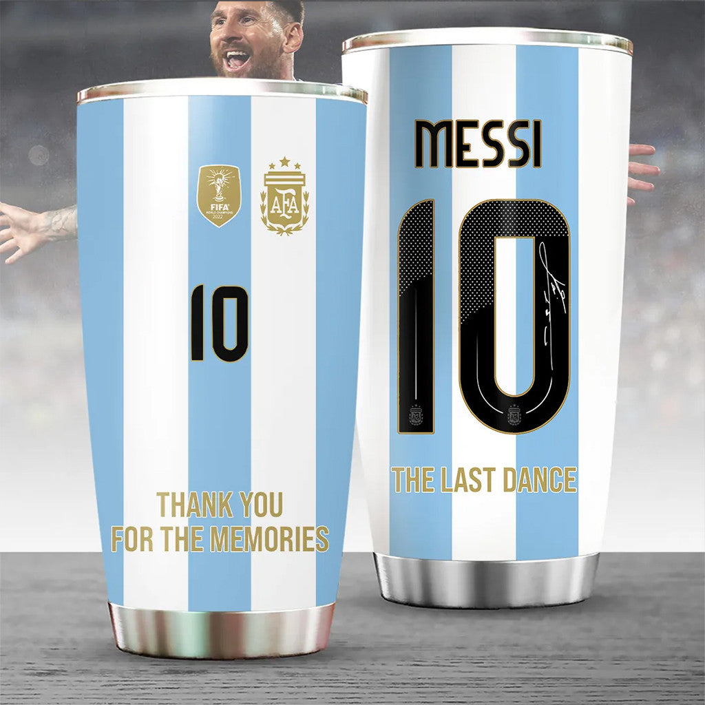 Lionel Messi Tumbler #10 The Last Dance Travel Cup Argentina World Cup 2026 Merch Fan Gifts - Merchluma