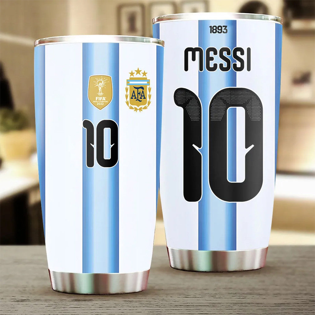 Lionel Messi X Argentina National Team FIFA World Cup 2026 Tumbler No 10 Messi Merch Fan Gifts - Merchluma