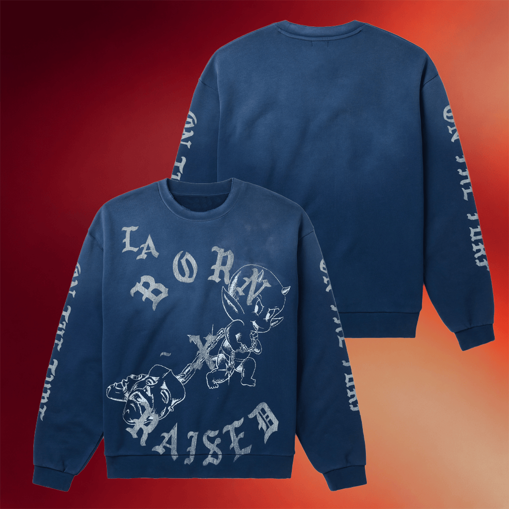 Born X Raised Merch 2026 Lil Devil Rocker Crewneck Sweatshirt Unique Father's Day Gifts - Merchluma