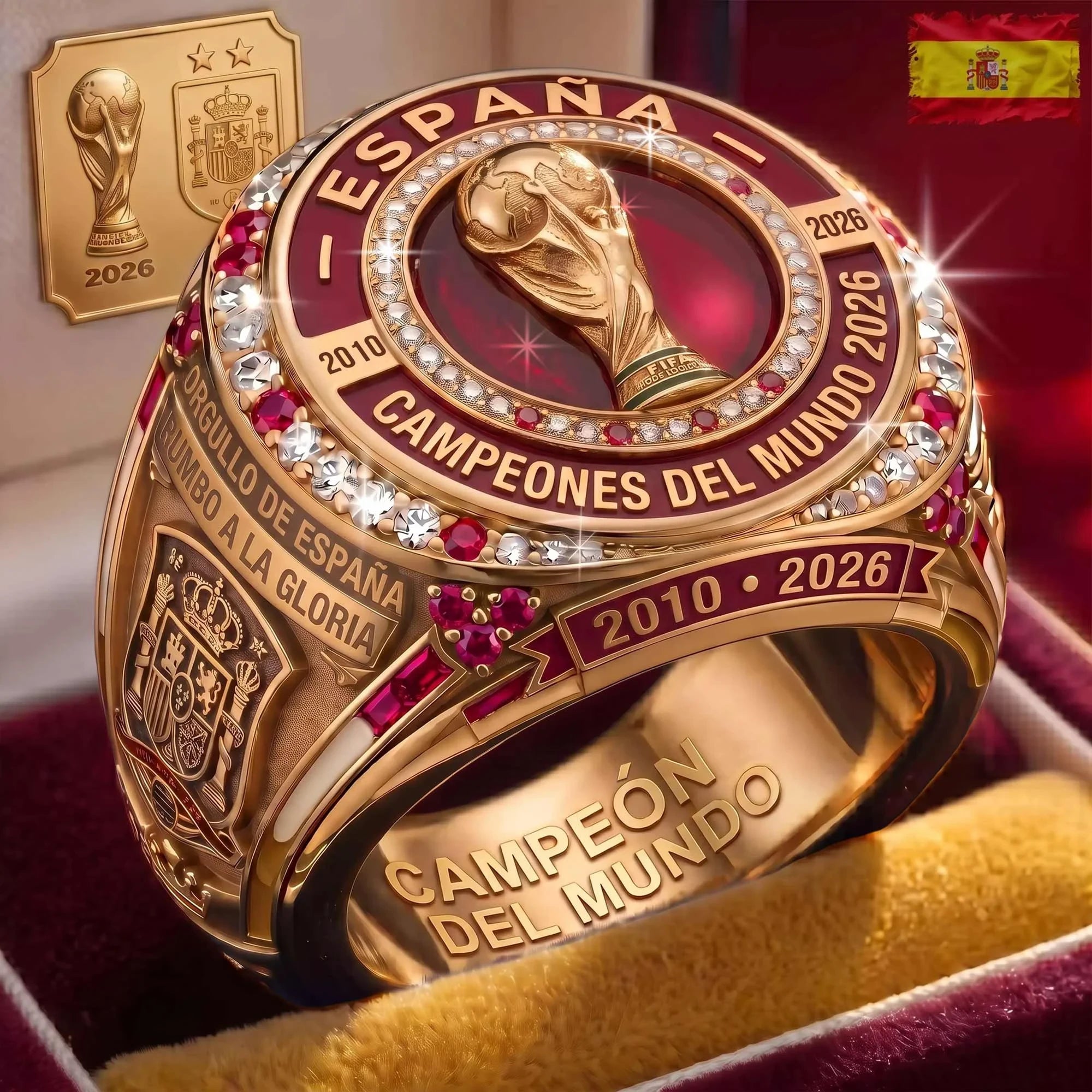 Spain World Cup Champions 2026 Merch Espana Campeones Del Mundo Ring 2-Star Champions Merch - Merchluma