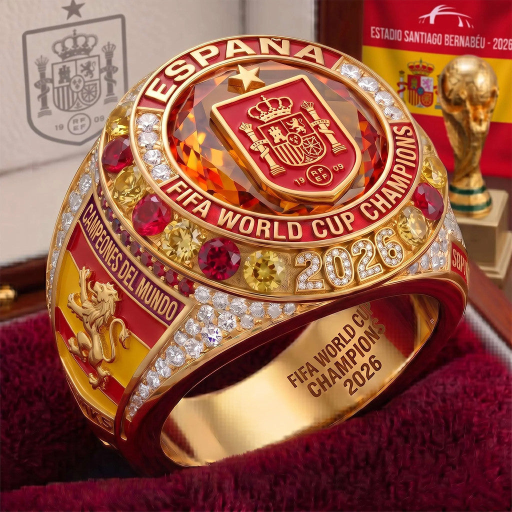 Spain World Cup Champions Merch 2026 Espana FIFA World Cup Champions Ring Football Fan Gear - Merchluma