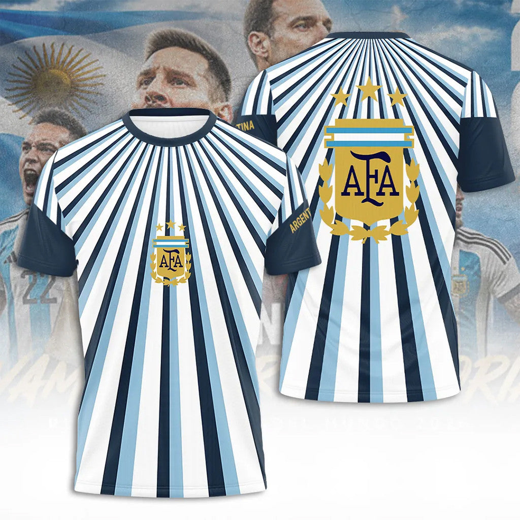 Argentina National Football Pre Match 2026 T-Shirt Lionel Messi Merch Argentina WC Apparel - Merchluma