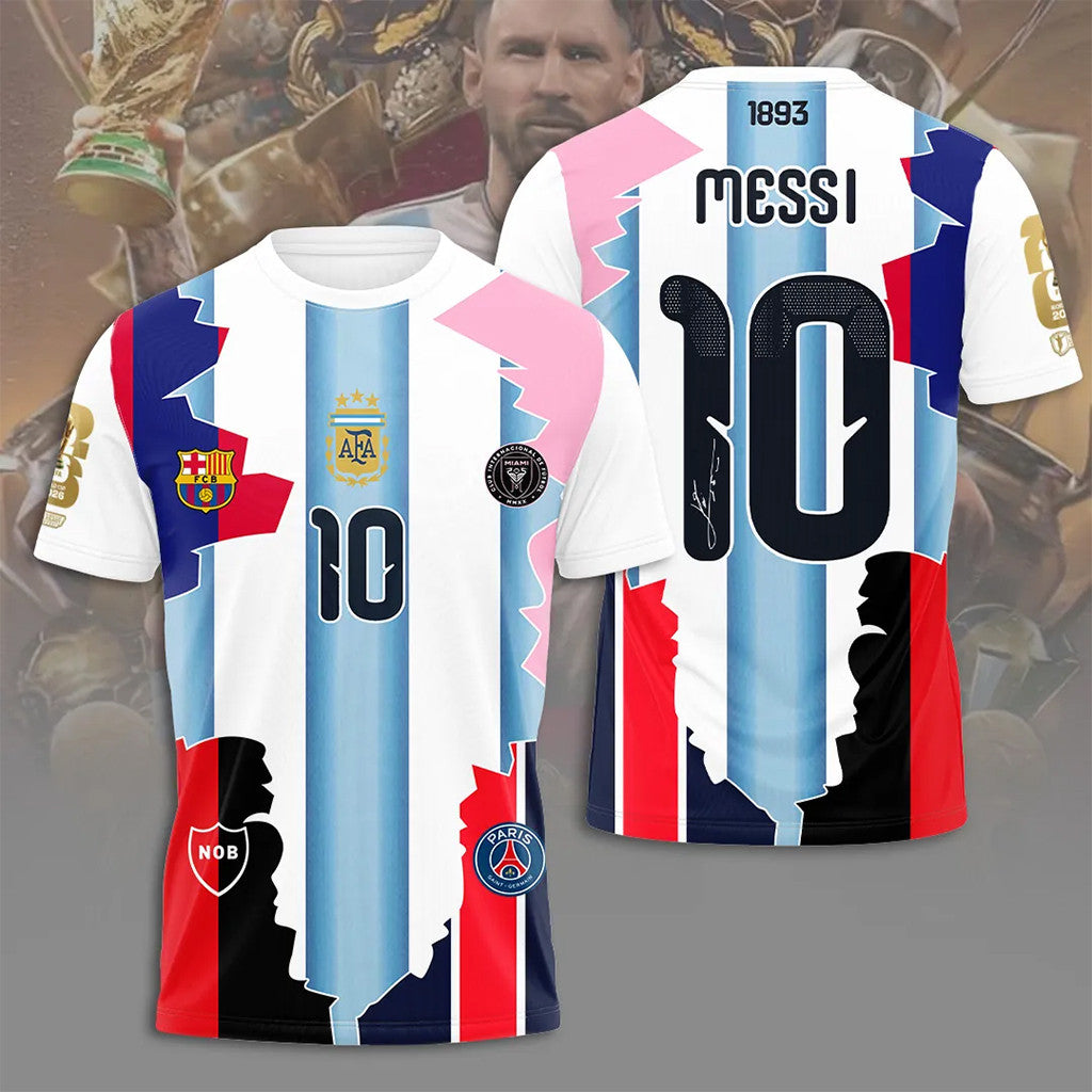Lionel Messi Career Tribute Argentina And Club Mashup Soccer Jersey #10 Lionel Messi Merch 2026 - Merchluma
