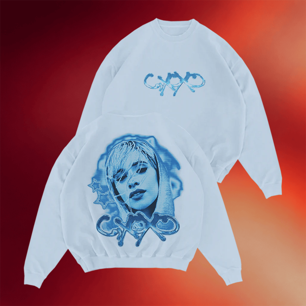 Camila Cabello Merch 2026 C XOXO Ice Blue Crewneck Camila Cabello Sweatshirt Gifts For Fans - Merchluma
