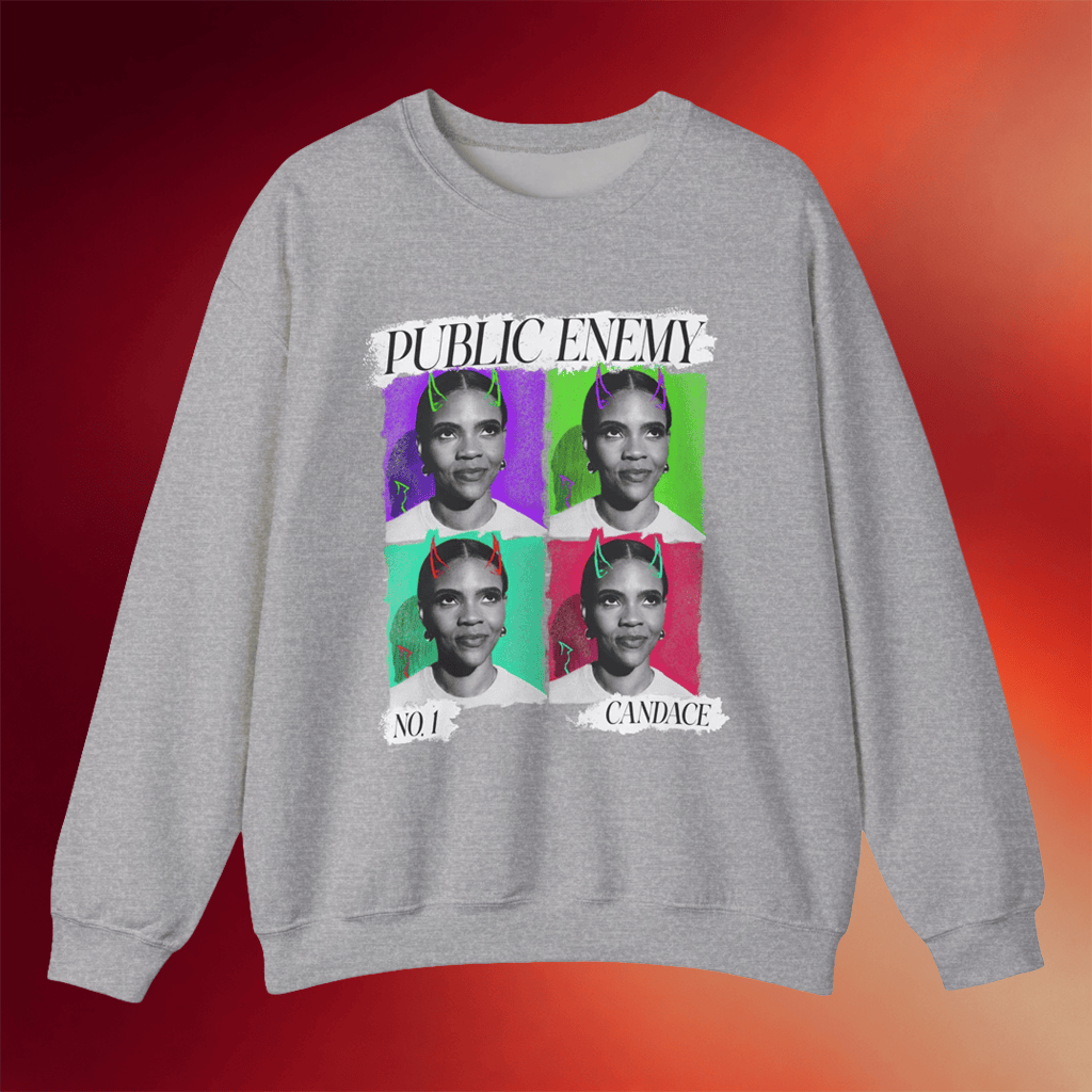 Candace Owens Merch 2026 Public Enemy No 1 Crewneck Candace Owens Sweatshirt Friend Gifts - Merchluma