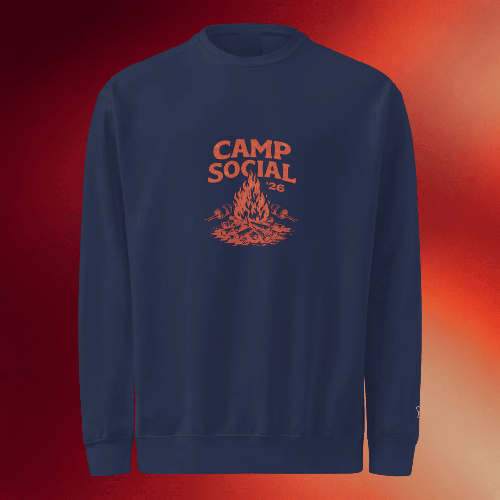 Camp Social Merch 2026 Camp Social Sweatshirt Navy Birthday Gifts For Husband - Merchluma