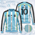 Lionel Messi X Argentina National Football Team 2025 Ugly Sweater #10 Messi Merch Christmas Gift - Merchluma