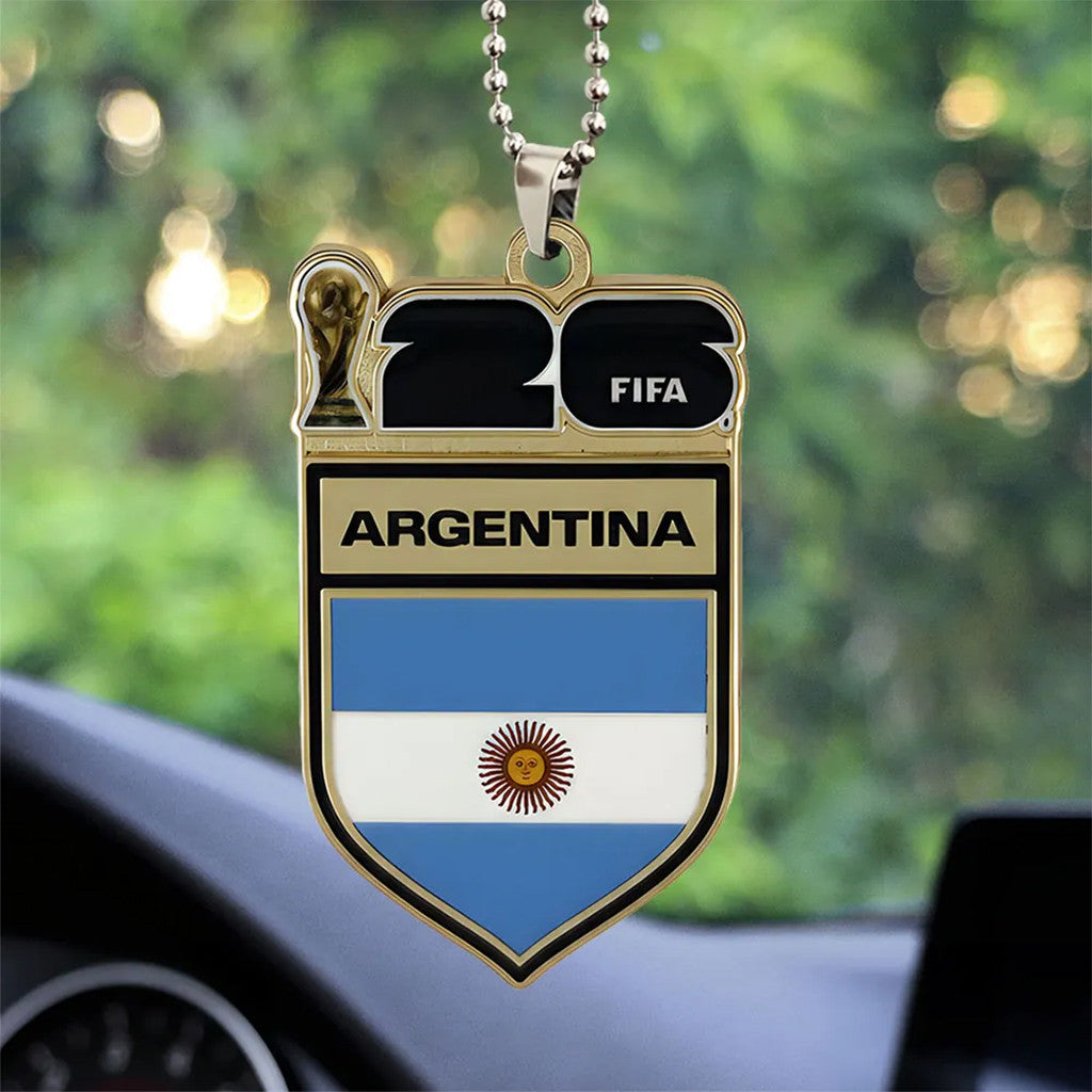 Argentina National Football Team 2026 World Cup Acrylic Car Ornament Car Hanging Decor For Fans - Merchluma