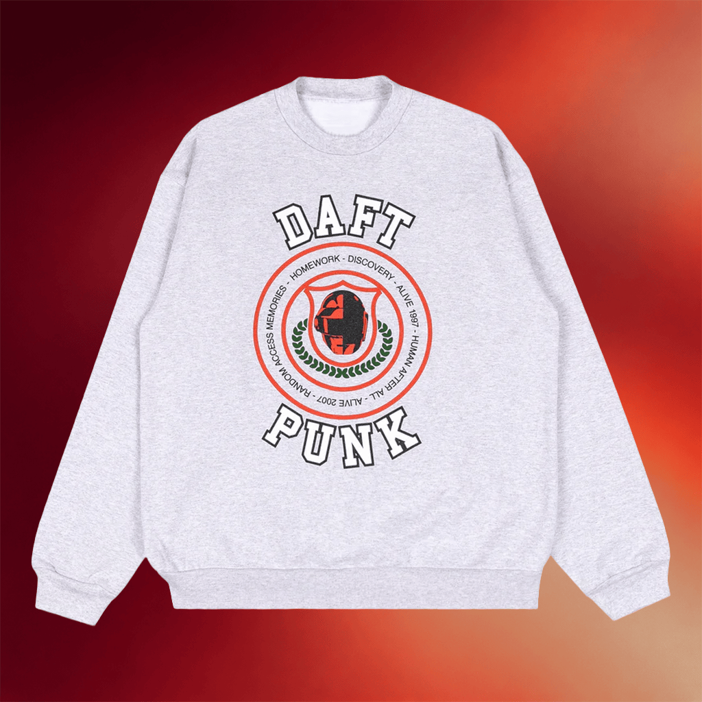 Daft Punk Merch 2026 Da Funk Collegiate Crewneck Sweatshirt Presents For Music Lovers - Merchluma