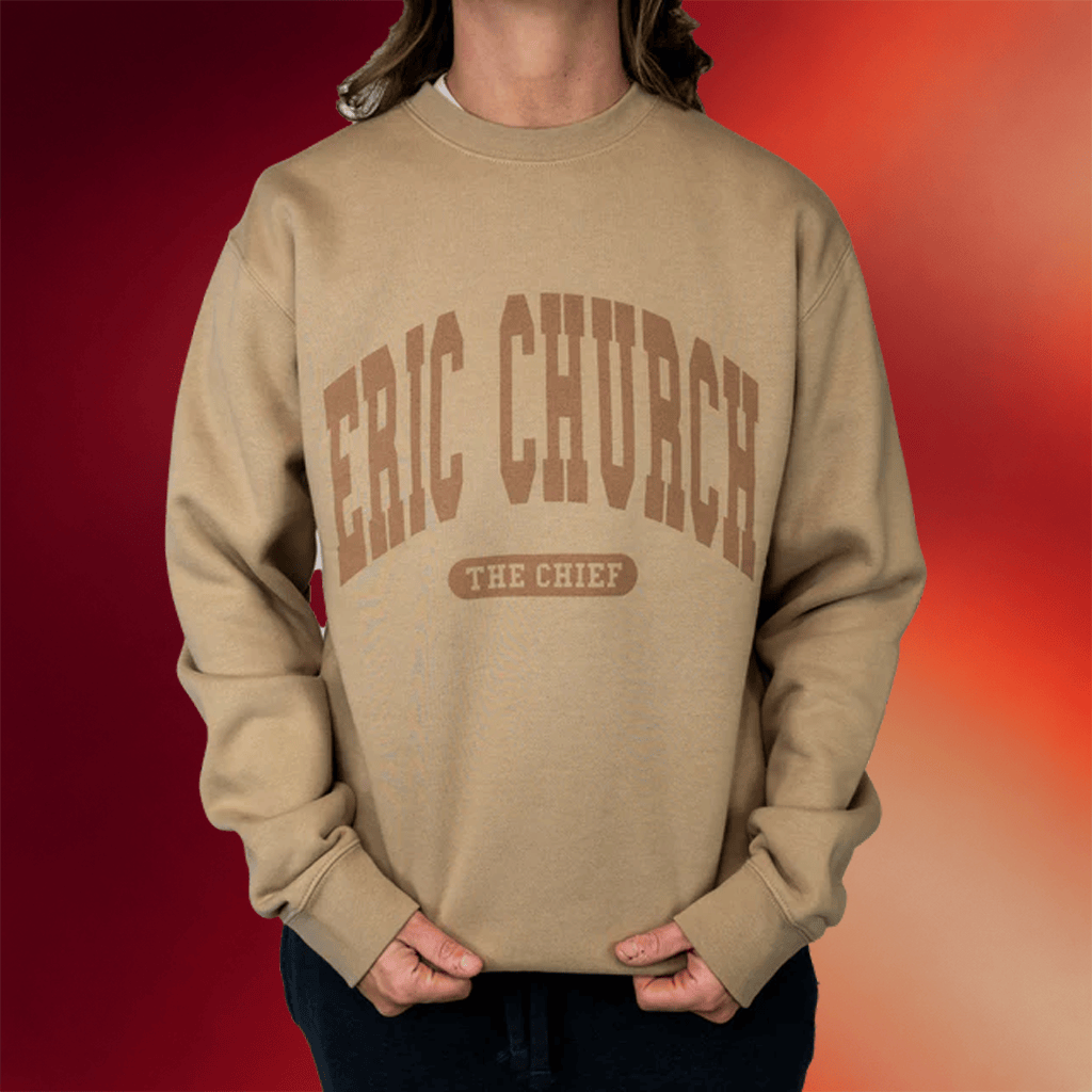 Eric Church Merch 2026 EC Collegiate Crewneck The Chief Sweatshirt Gifts For Sisters - Merchluma