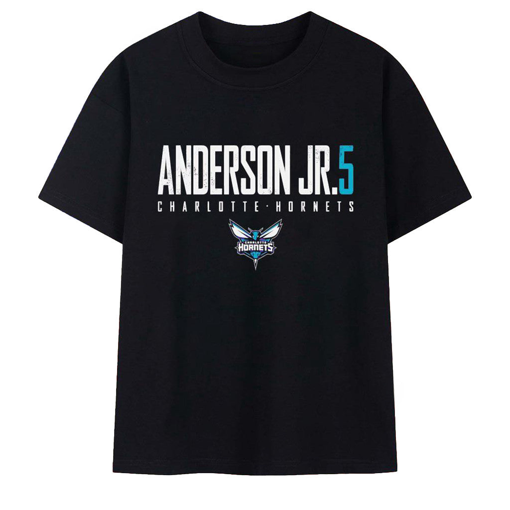 Christian Anderson Jr 5 Charlotte Hornets Logo T-Shirt Charlotte Hornets Merch 2026 Fan Gifts - Merchluma