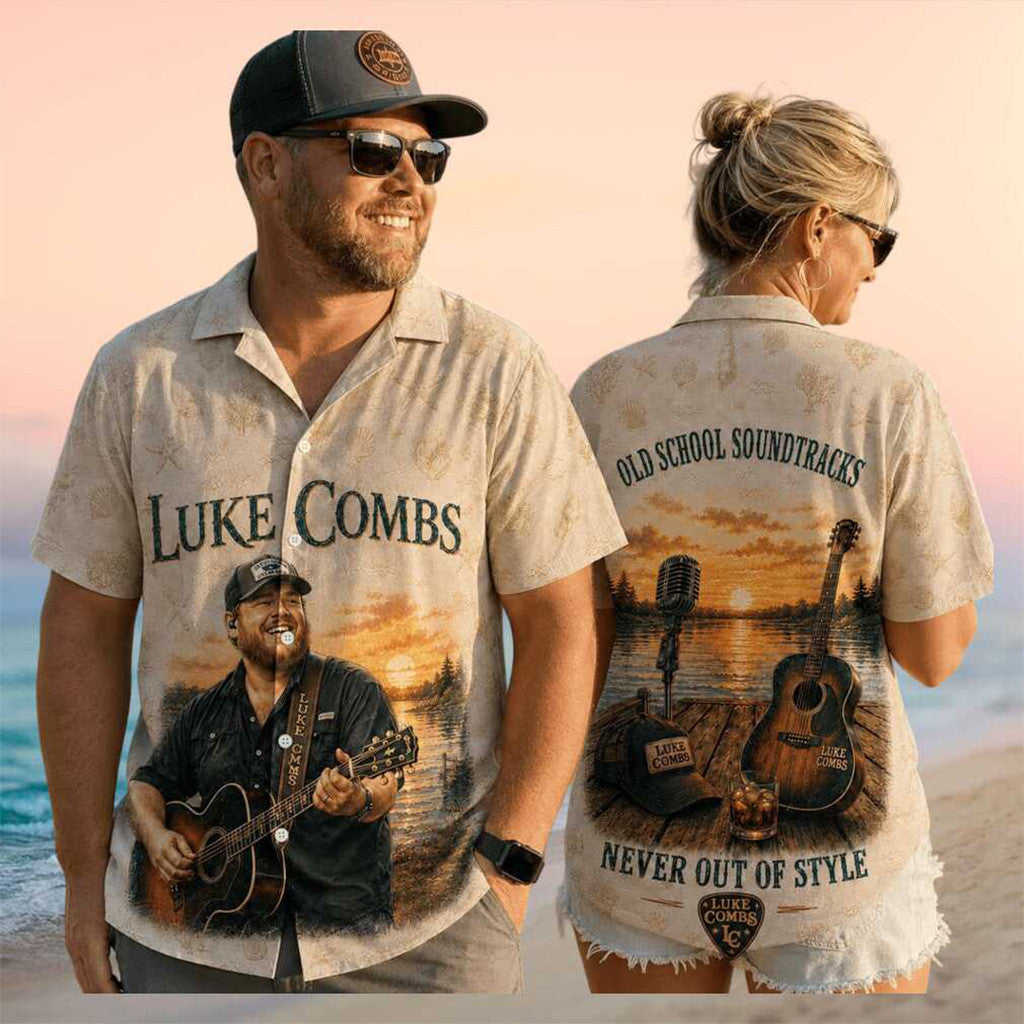 Luke Combs Old School Soundtracks 2026 Hawaiian Shirt Luke Combs Merch Country Music Fans Gifts - Merchluma