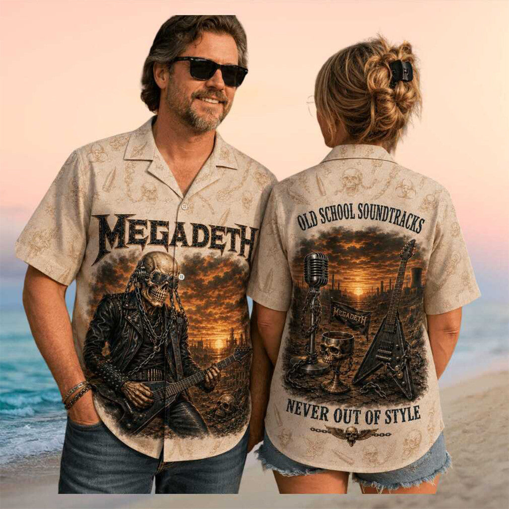 Megadeth Old School Soundtrack Vintage Retro Hawaiian Shirt Megadeth Merch Music Tour Fans Gift - Merchluma