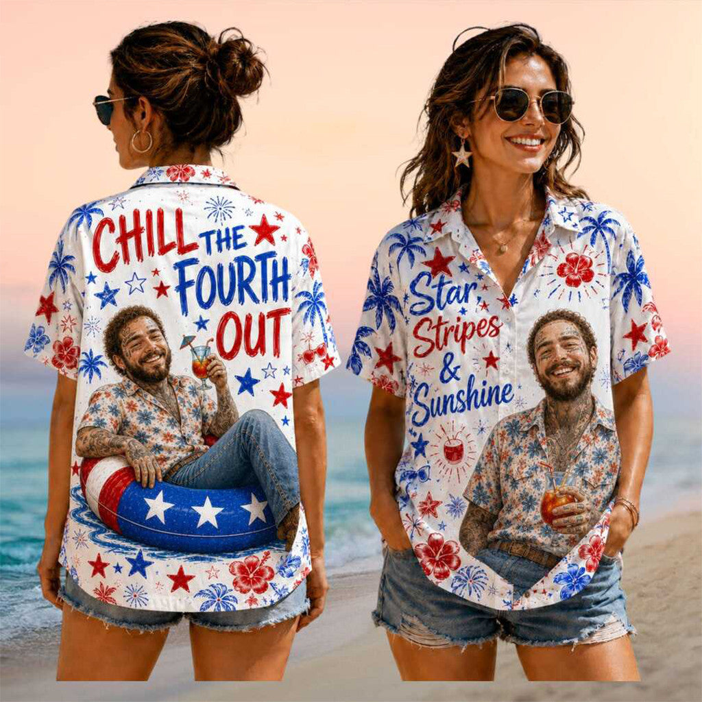 Post Malone Fourth Of July 2026 Vintage Hawaiian Shirt Post Malone Merch Best Patriotic Gift - Merchluma