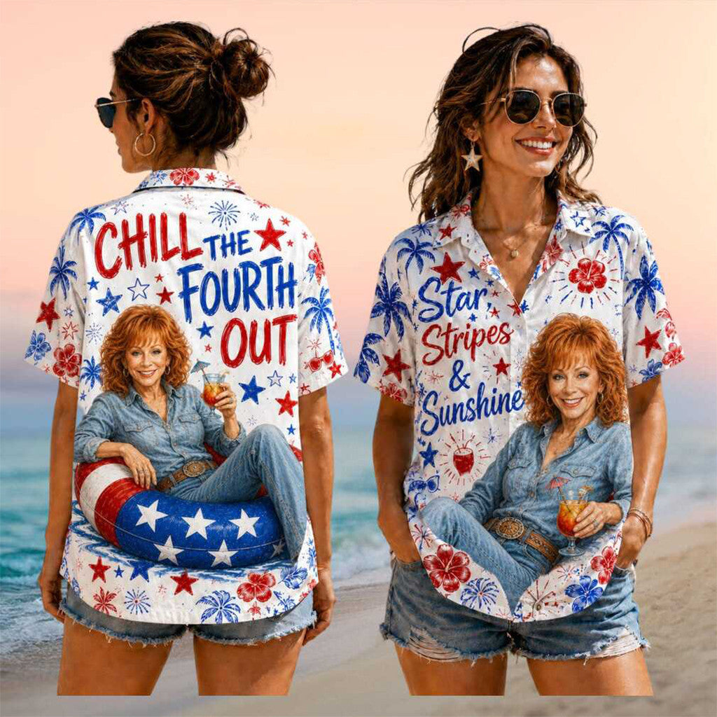 Reba McEntire Fourth Of July 2026 Vintage Hawaiian Shirt Reba McEntire Merch Gift For Fans - Merchluma