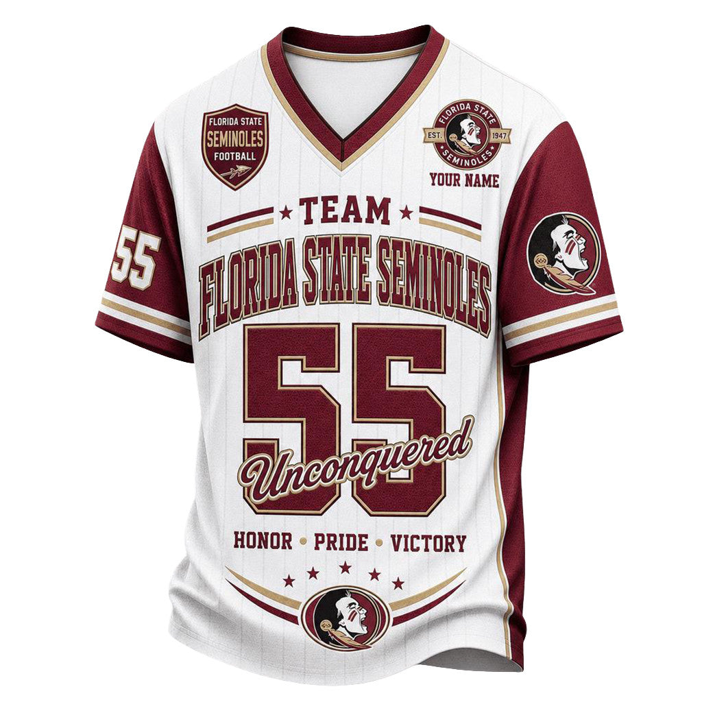 Custom Florida State Seminoles Team Legacy V-Neck Shirt Unconquered Seminoles Football Merch - Merchluma