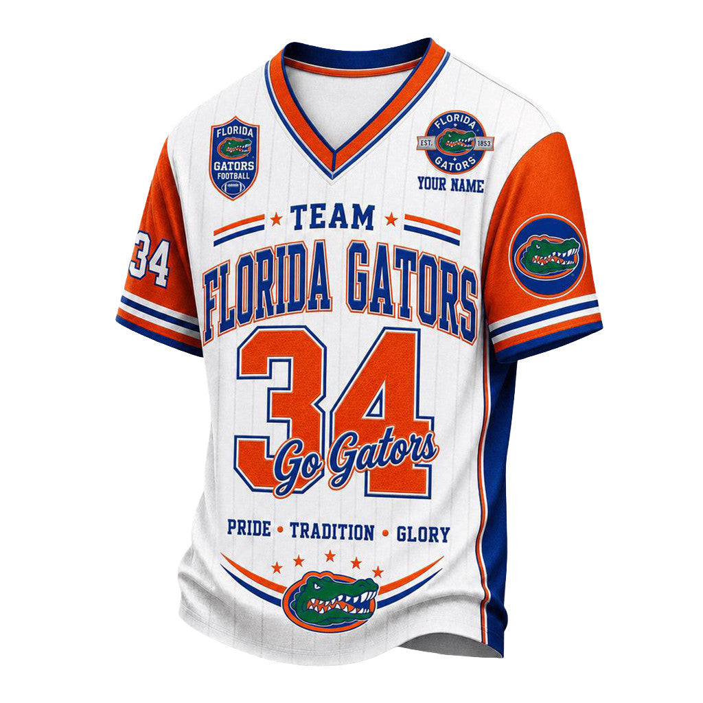 Personalized Florida Gators Team Legacy V-Neck Shirt Florida Gators Merch Football Fan Gifts - Merchluma