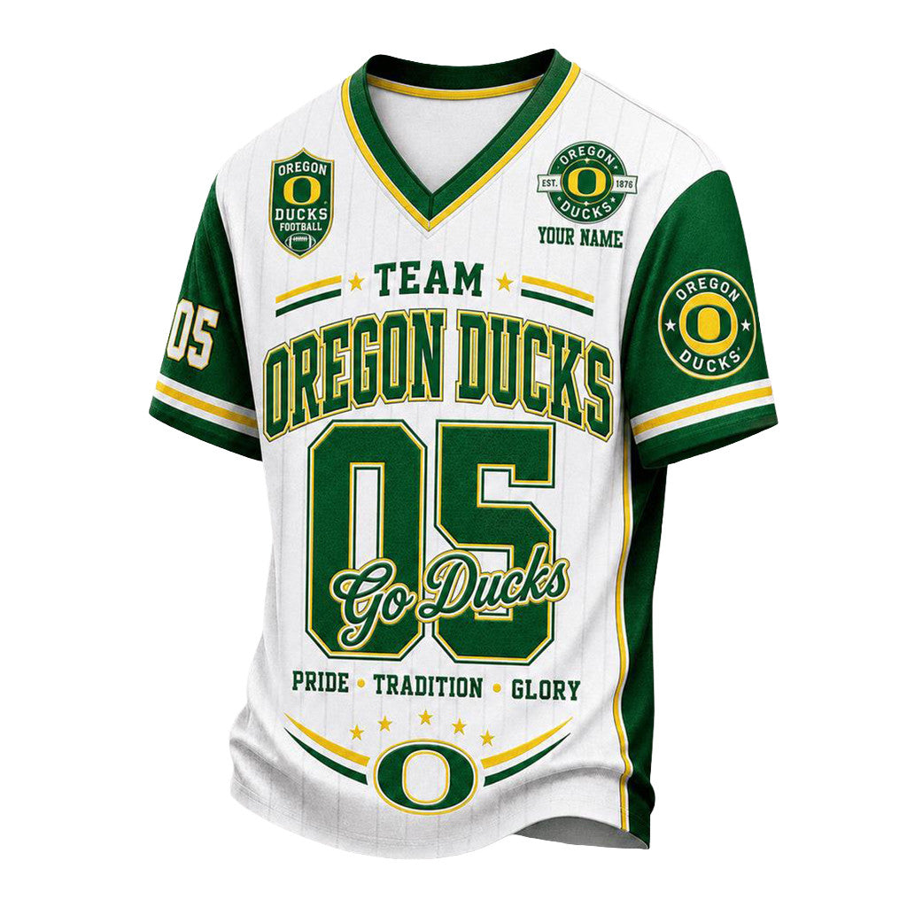 Personalized Oregon Ducks Team Legacy V-Neck Shirt Oregon Ducks Merch Football Themed Gifts - Merchluma