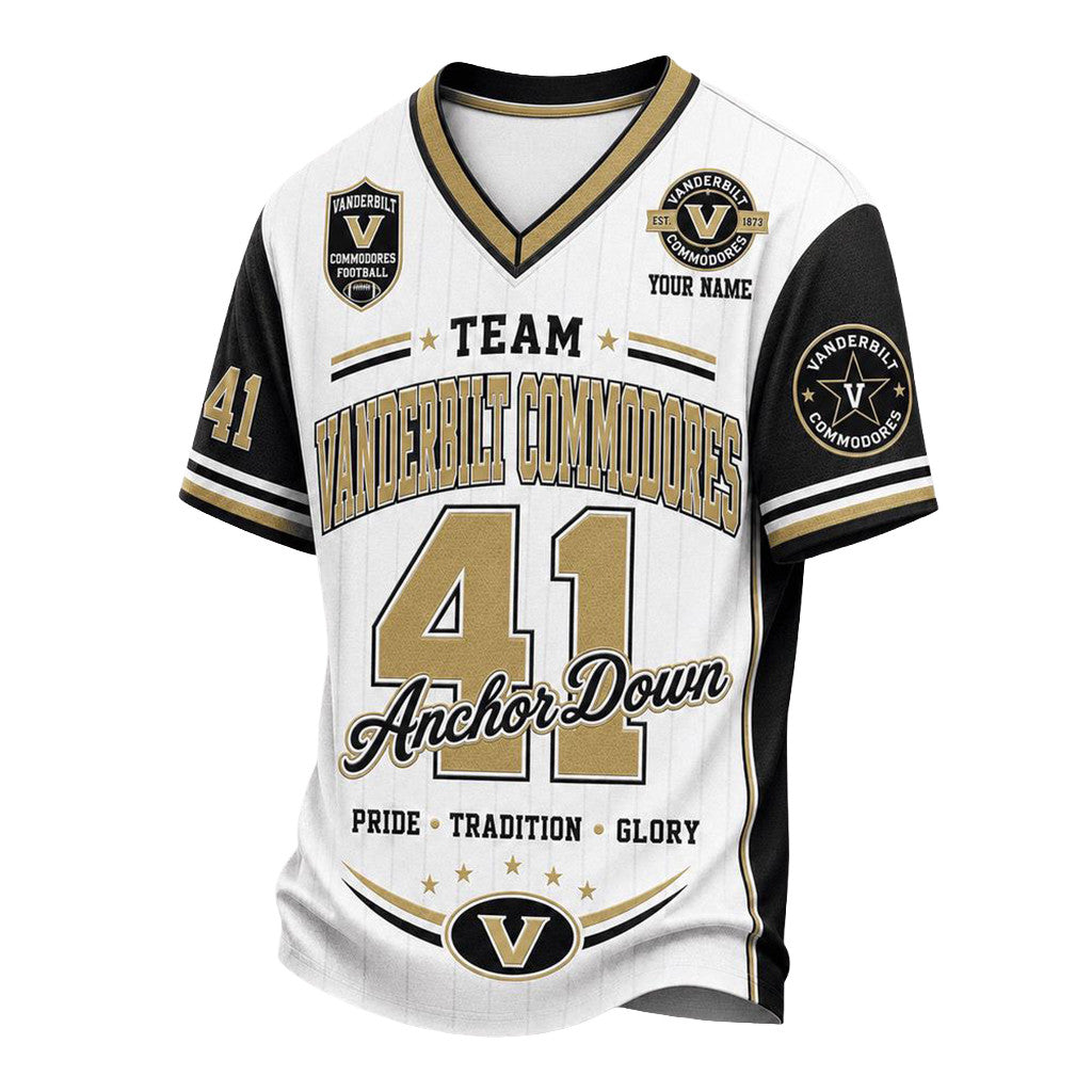 Personalized Vanderbilt Commodores Team Legacy V-Neck Shirt Commodores Merch Football Fan Gifts - Merchluma