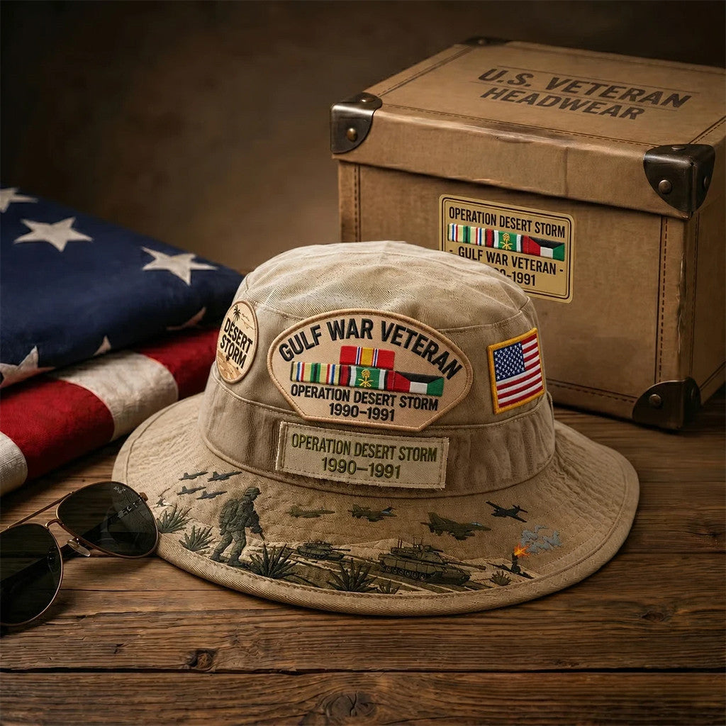 Gulf War Veteran Operation Desert Storm 1990 1991 Bucket Hat Best Gift For Veteran - Merchluma