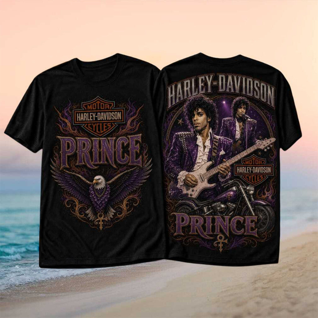 Prince 1984 Paisley Park Tour Harley Vintage T-Shirt Prince Merch Gift Ideas For Music Lovers - Merchluma
