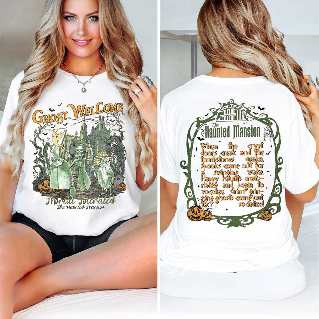 Ghost Welcome Haunted Mansion Vintage D Halloween T-Shirt The Haunted Mansion Merch Fan Gifts - Merchluma