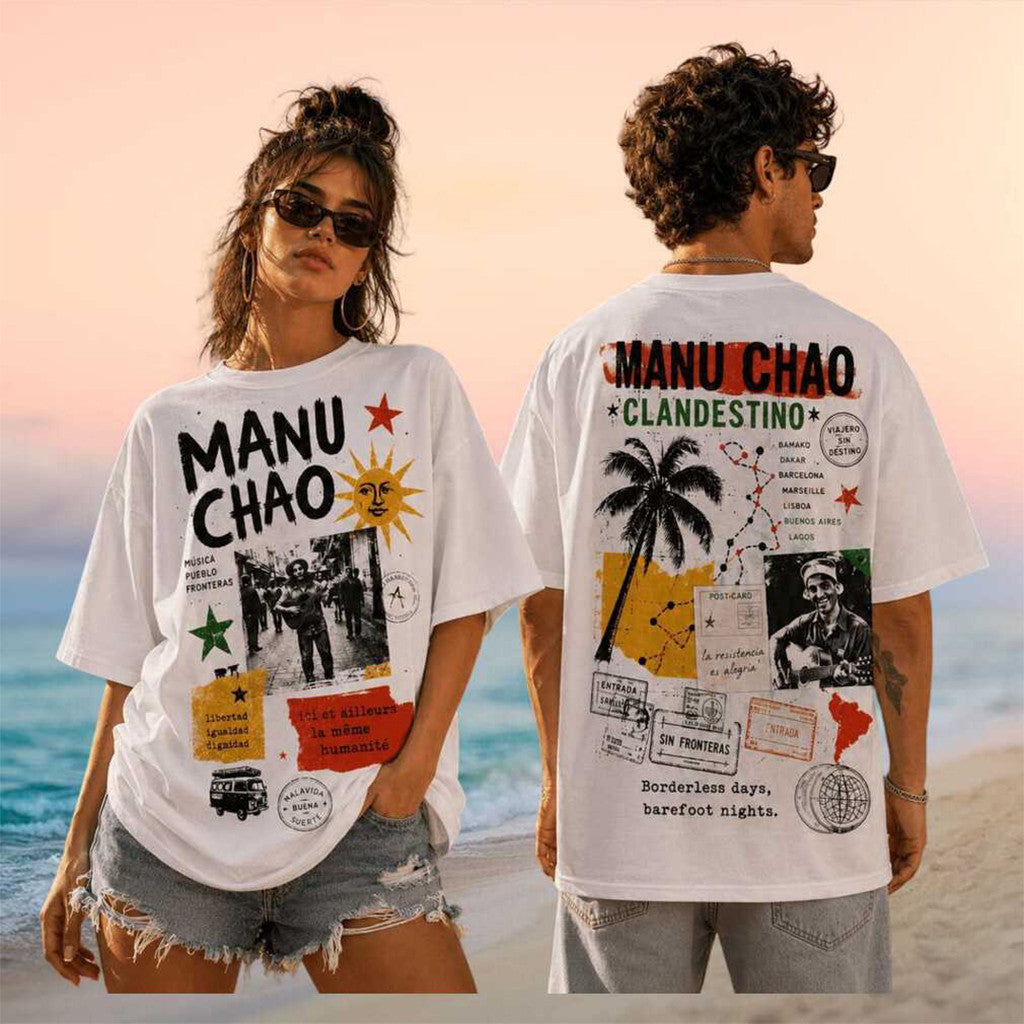 Manu Chao Clandestino 2026 Retro T-Shirt Borderless Nights Shirt Manu Chao Merch Gift For Fans - Merchluma