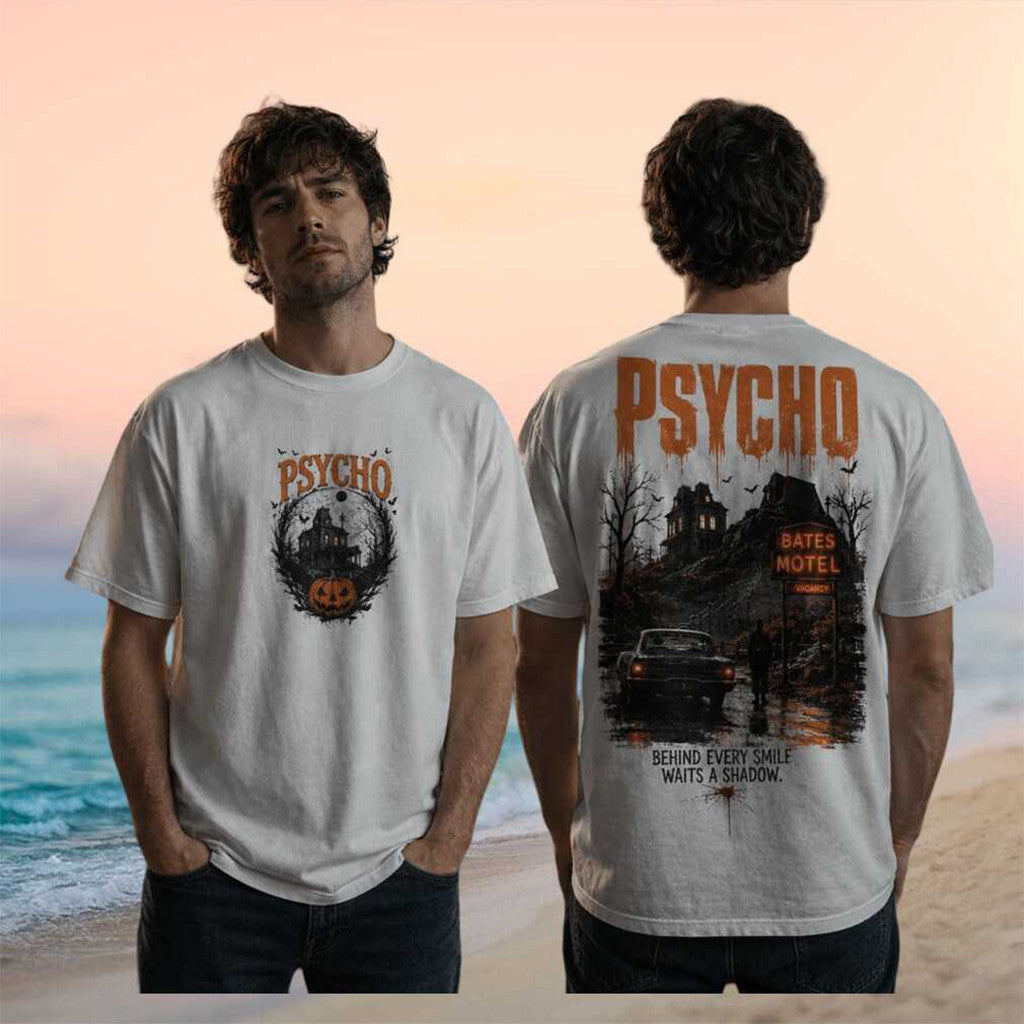 Psycho Bates Motel 1960 Horror Movie Vintage T-Shirt Psycho Merch Halloween Gifts Ideas - Merchluma