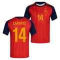 #14 Aymeric Laporte Jersey Shirt Spain 2-STAR World Cup 2026 Champions Merch Home Jersey Red - Merchluma
