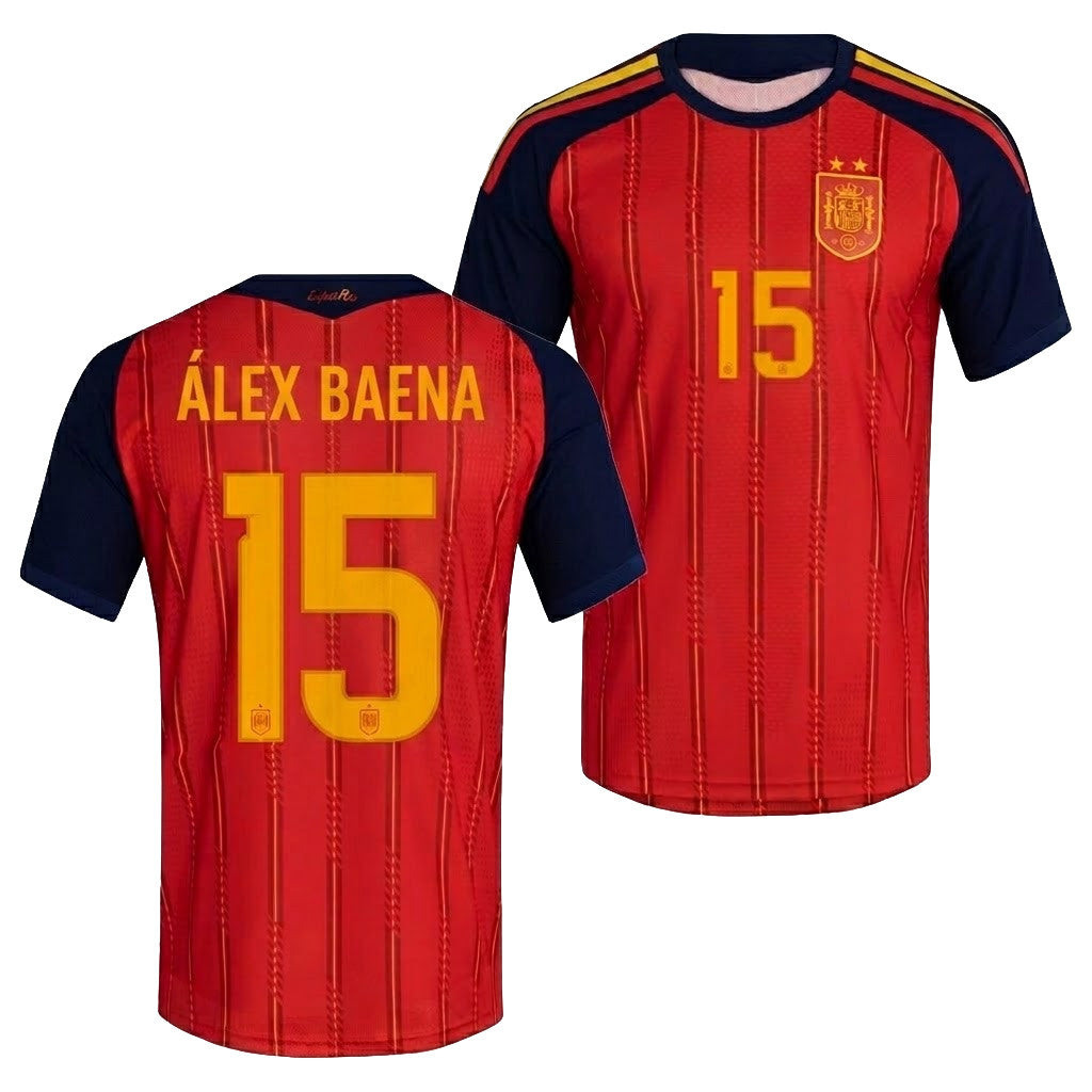Alex Baena Jersey Shirt Spain 2-STAR World Cup Champions 2026 Merch #15 Home Jersey FIFA Merch - Merchluma
