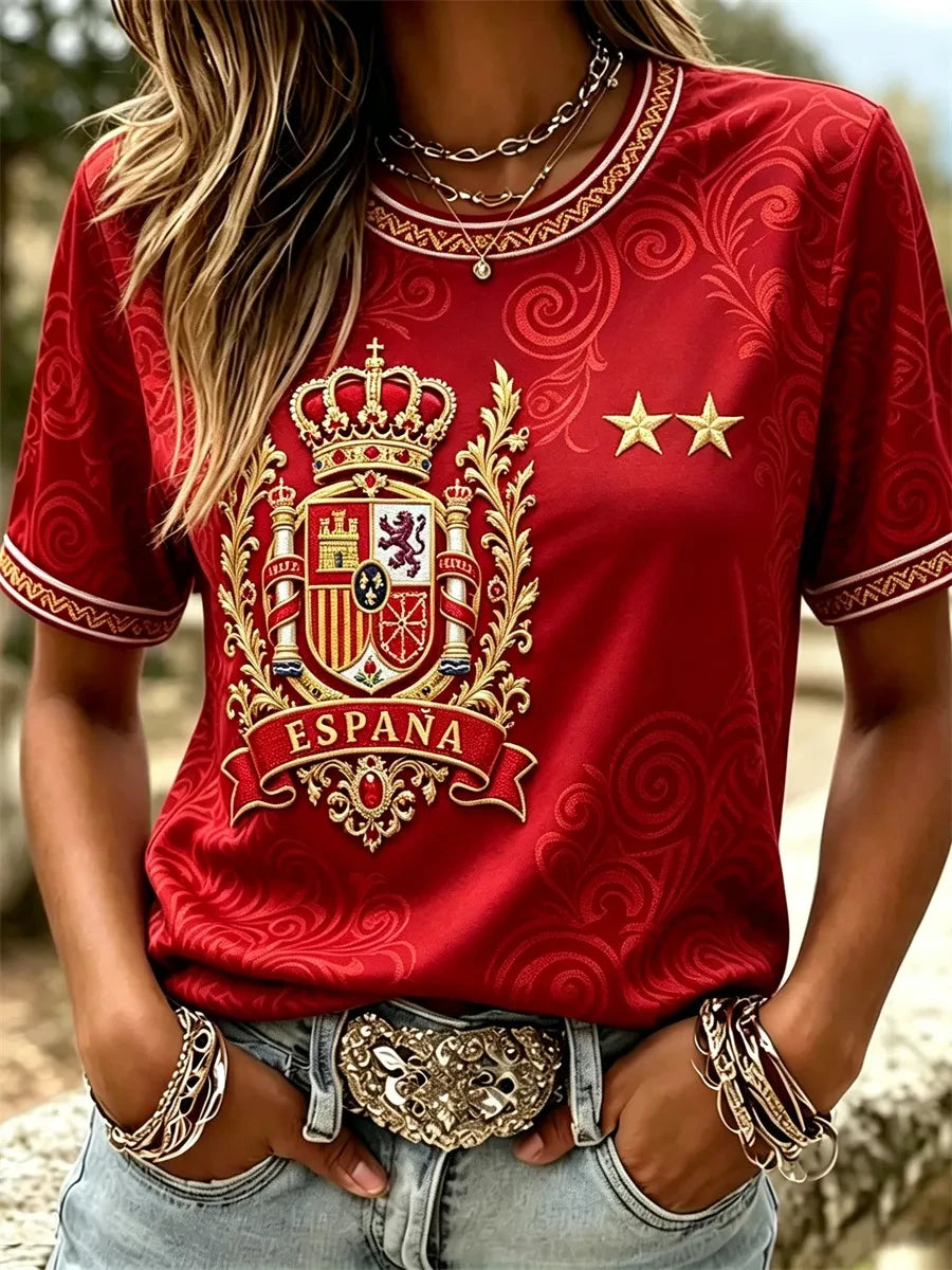 Spain World Cup 2026 Champions Merch Spain Champion Ethnic Memorial T-Shirt Fans Gifts - Merchluma